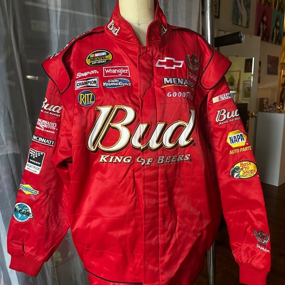 Budweiser Other - Budweiser Red Racing Jacket with Sponsor Logos